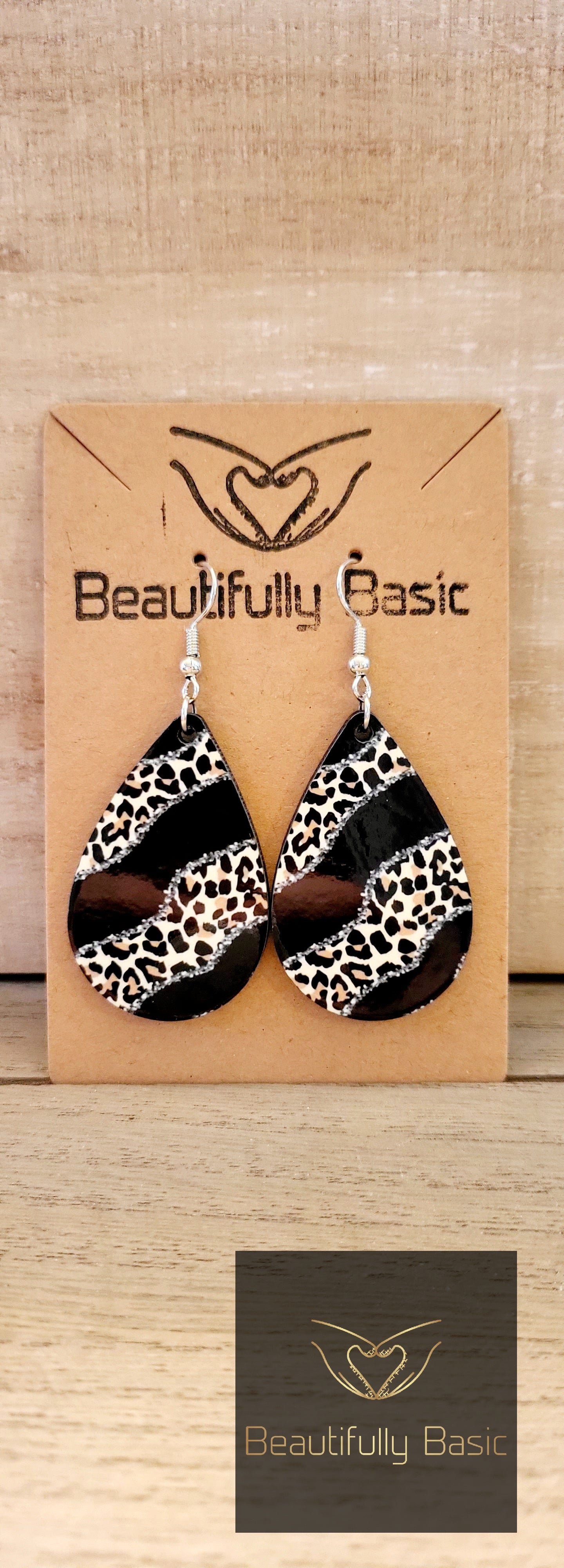 Black bling earrings